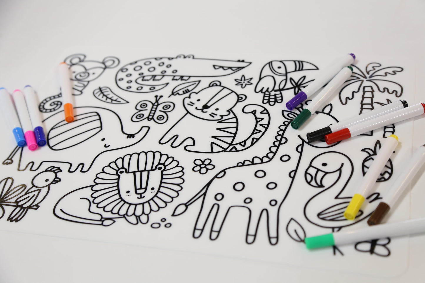 Silicone Coloring Mat with markers