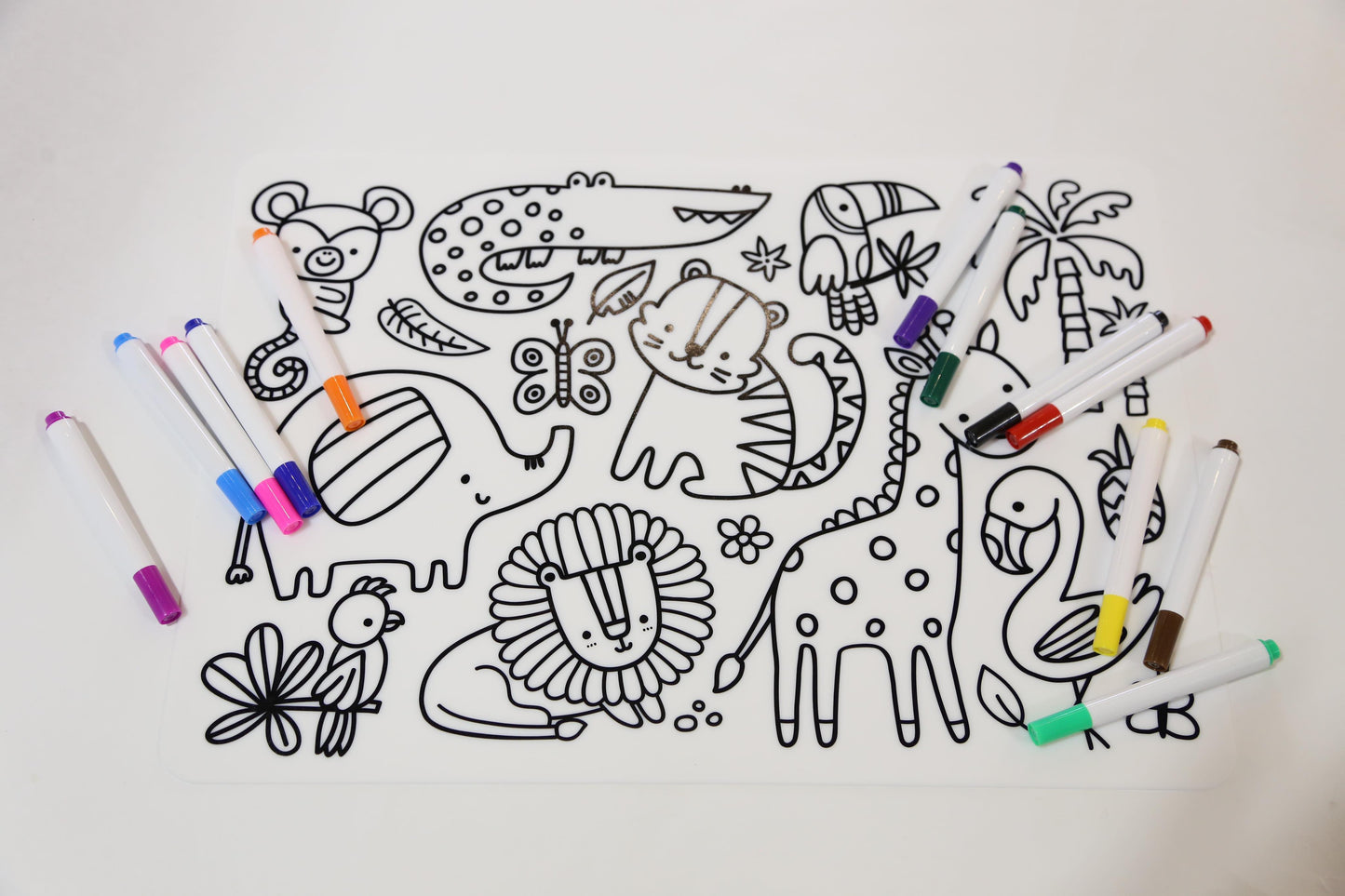 Silicone Coloring Mat with markers