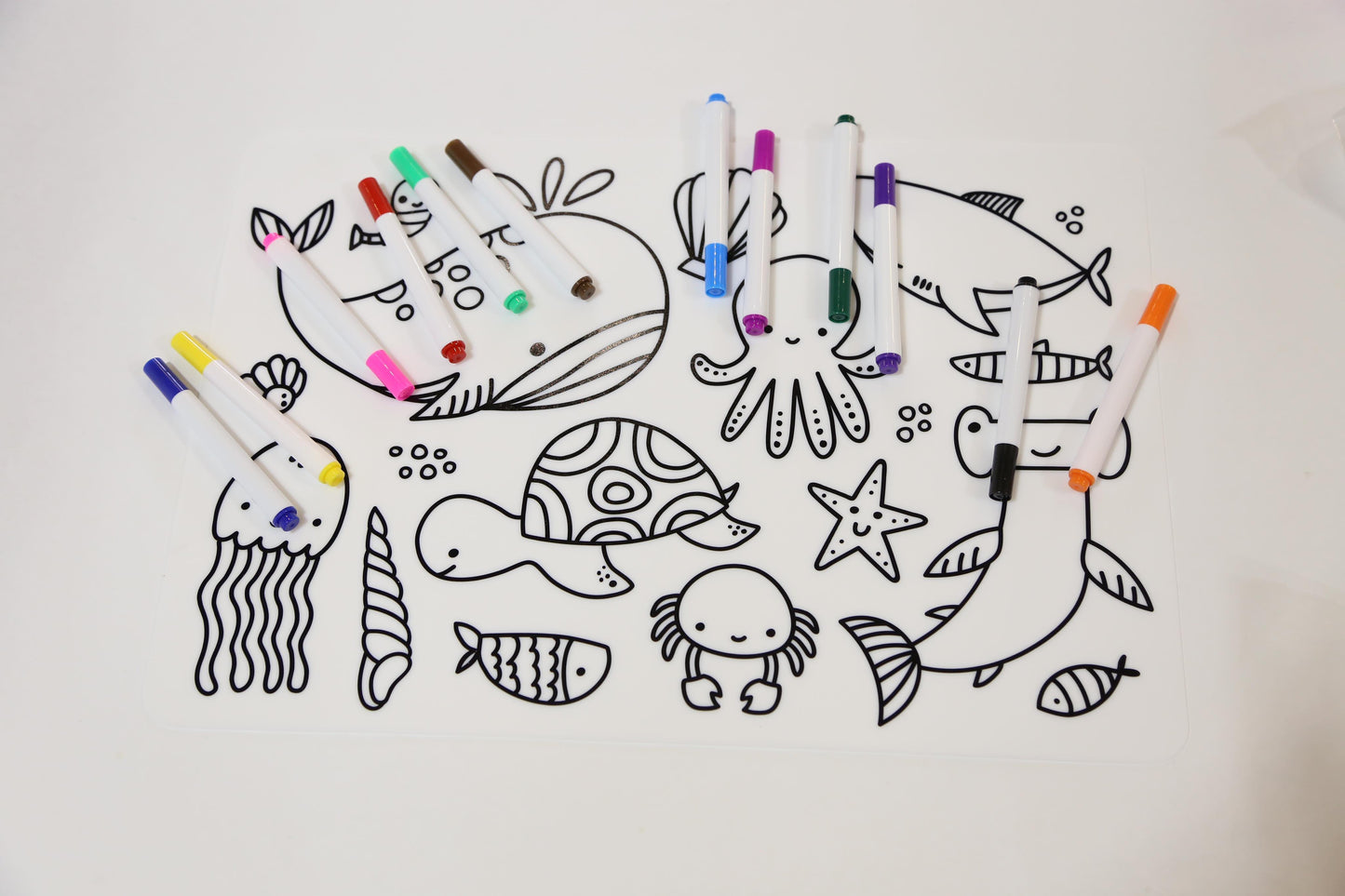 Silicone Coloring Mat with markers