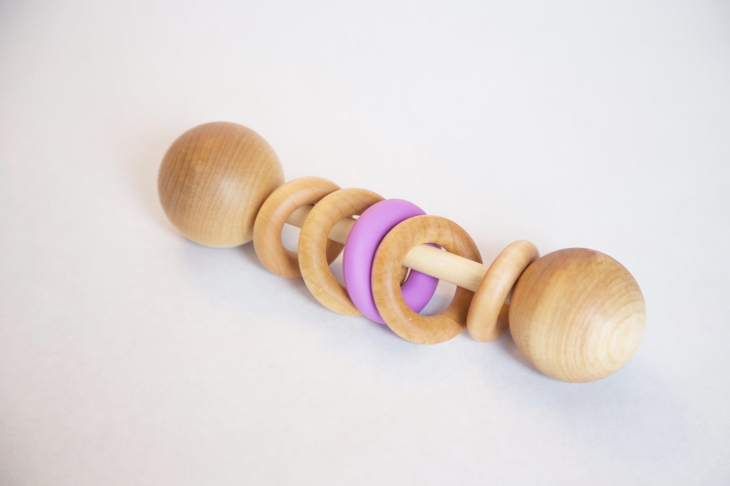 Silicone and Wood Rattle