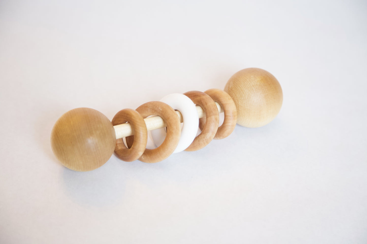 Silicone and Wood Rattle