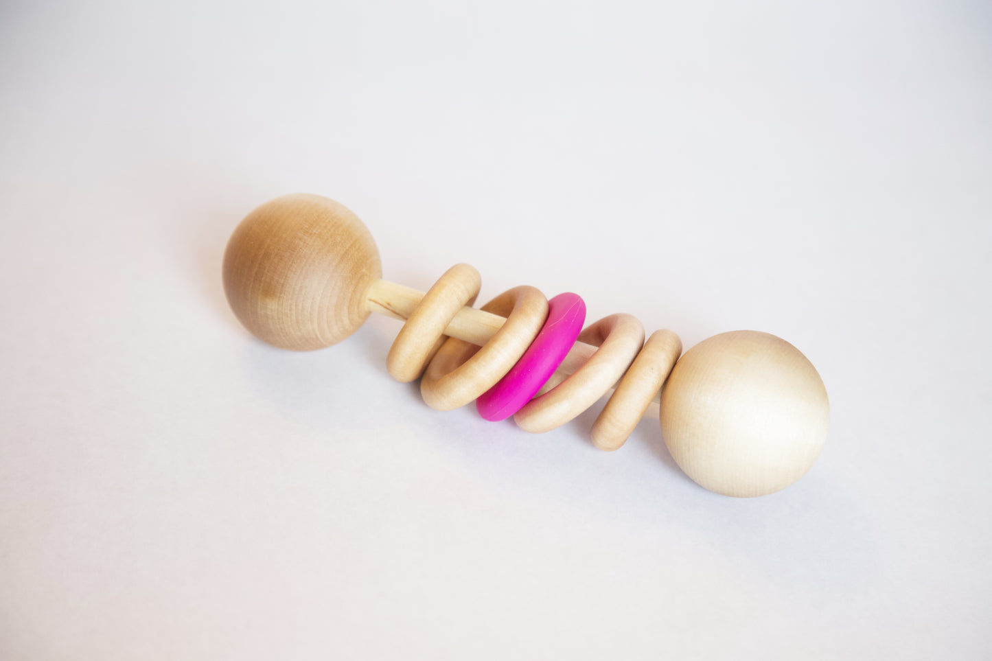Silicone and Wood Rattle