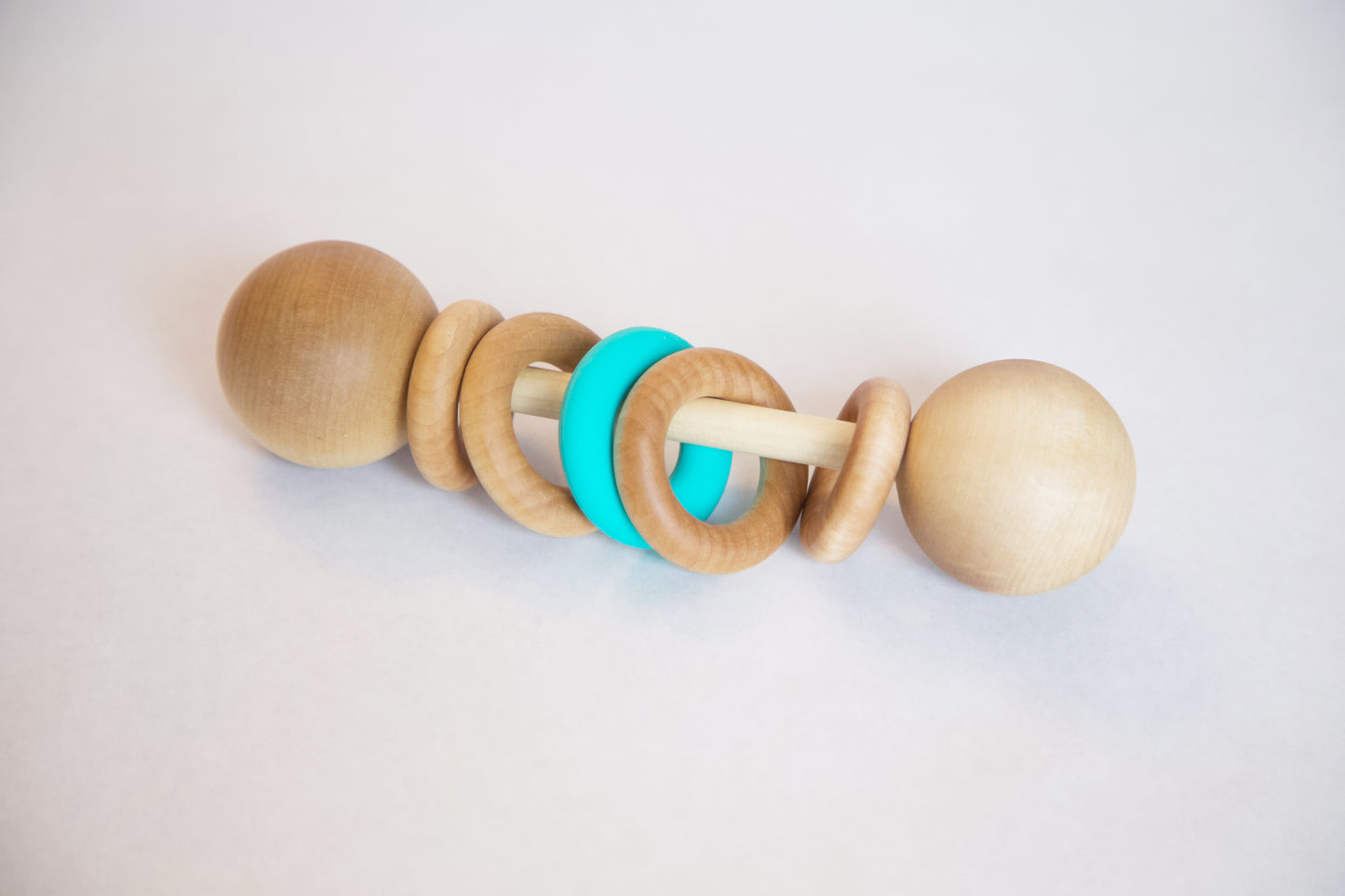Silicone and Wood Rattle