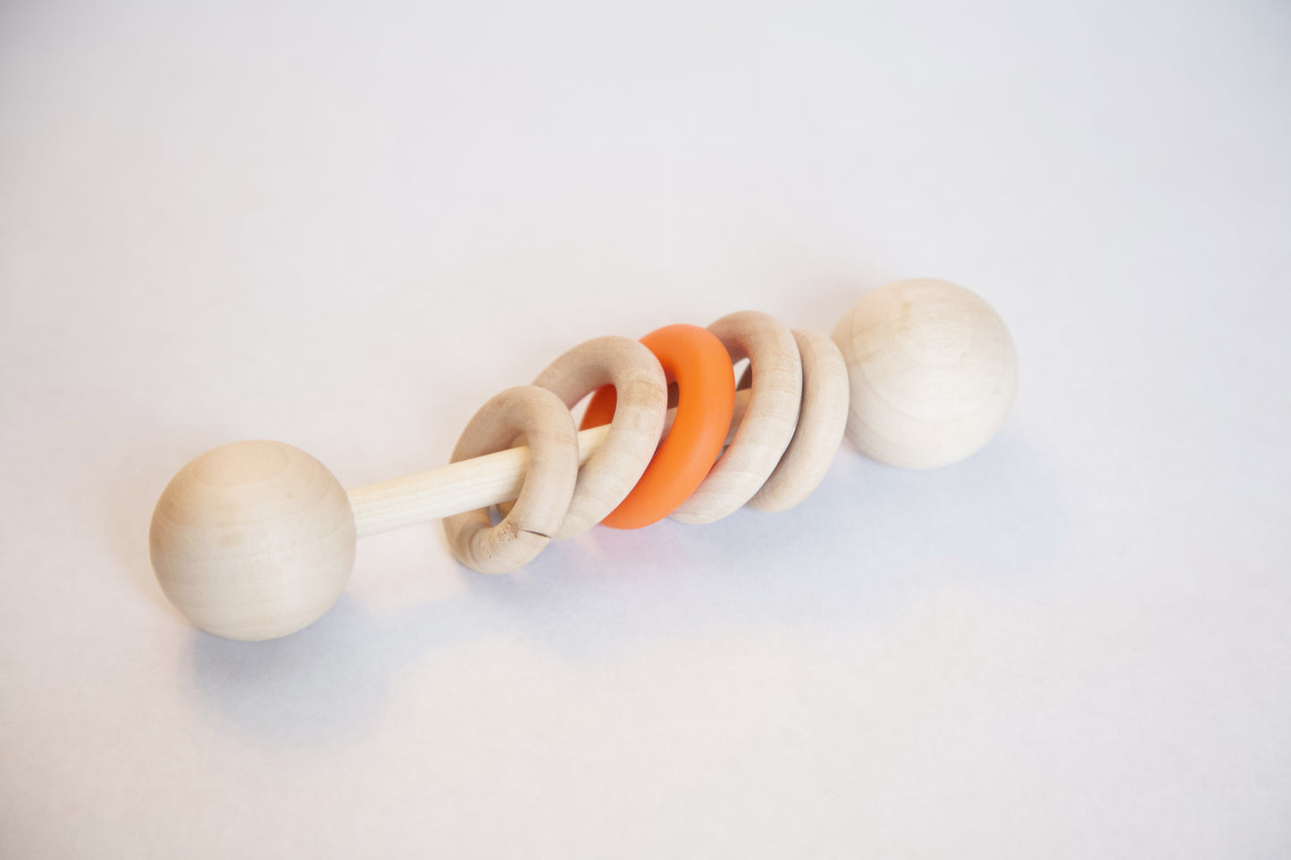 Silicone and Wood Rattle