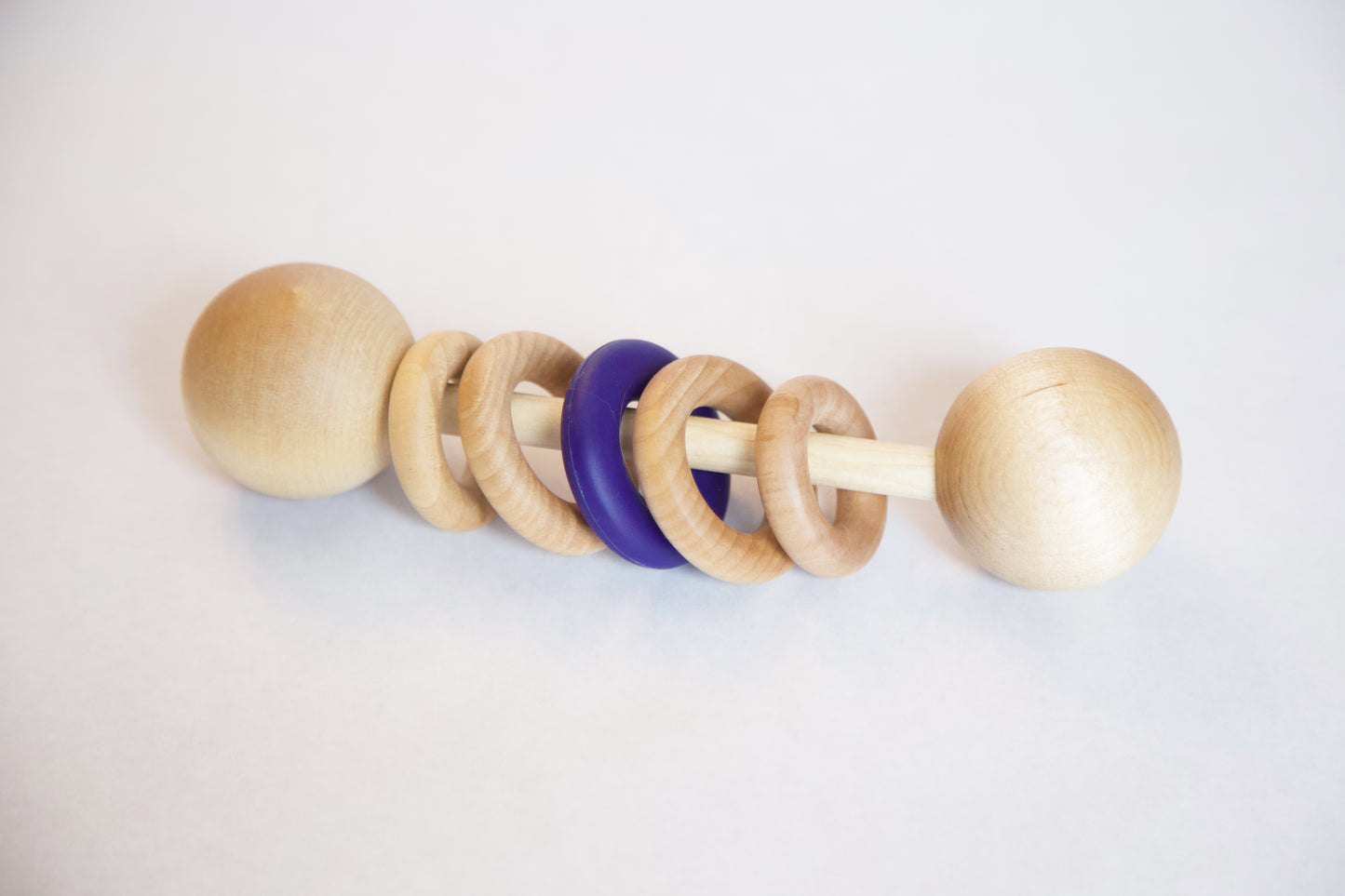 Silicone and Wood Rattle