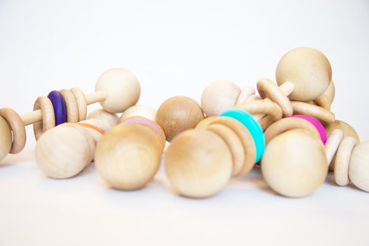 Silicone and Wood Rattle