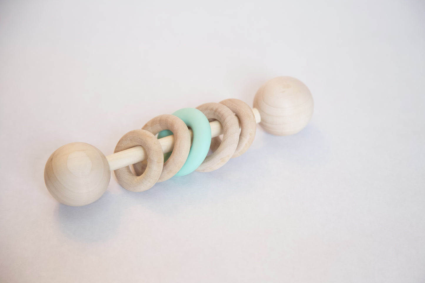 Silicone and Wood Rattle